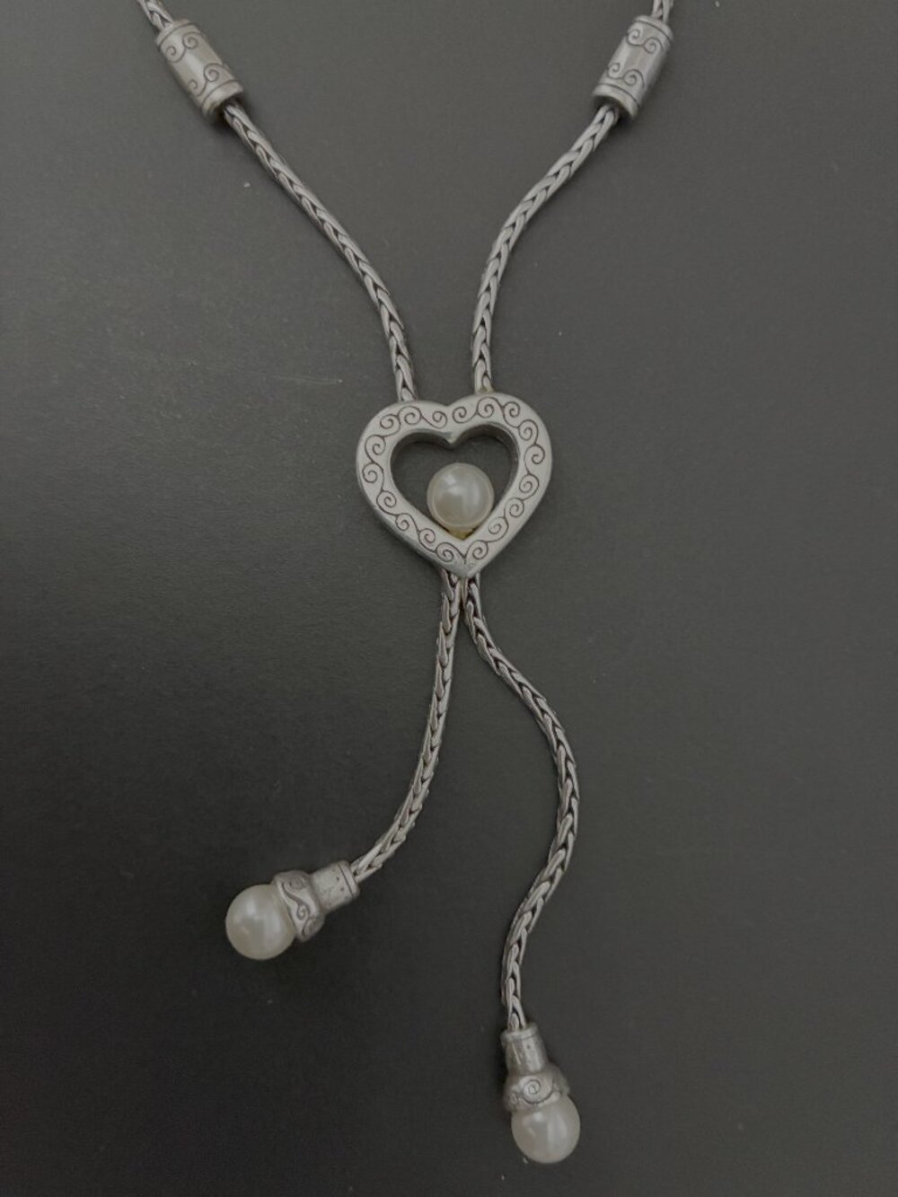Brighton silver-tone heart lariat/Y-necklace